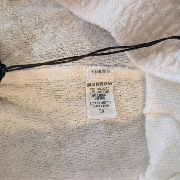 Monrow Easy Shorts Women's High Waist Pull On Cream Ivory Shorts - Picture 7 of 7